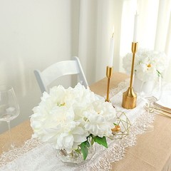 WHITE 2 Bushes 17″ Silk ARTIFICIAL PEONY FLOWERS Bouquets Wedding Party Supplies