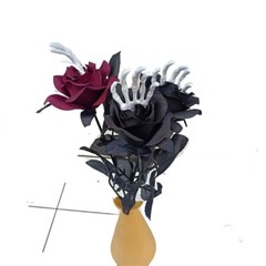 Halloween Rose Flower with Hand Bone for Home Bedroom Living-Room Decoration