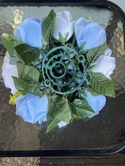 Bouquet Wedding Centerpiece Artifical Silk Floral Ball Circular Decoration Blue