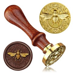 3D Bee Wax Seal Stamp, 0.98′ Brass Stamp Head with Wooden Handle for Invitations