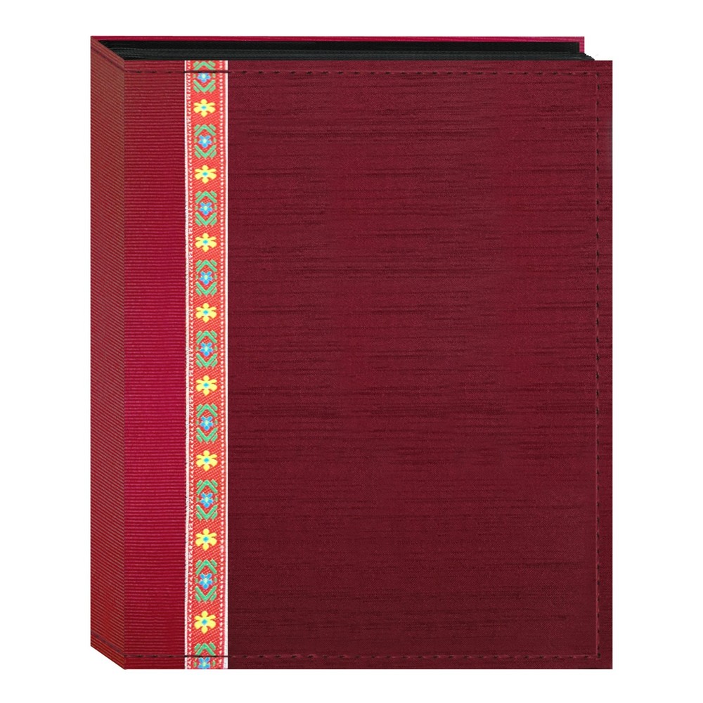 Fabric Ribbon Cover Photo Album 100 Pockets Hold 4×6 Photos, Red