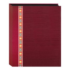 Fabric Ribbon Cover Photo Album 100 Pockets Hold 4×6 Photos, Red