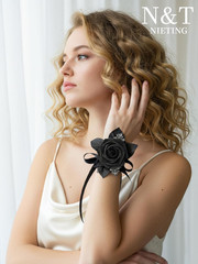 Artificial Black Rose Flowers Pack 50pcs Latex Foam Bouquets Wedding Party Home