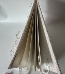 Hallmark WCA3378 Wedding Guest White Fabric Lace Floral Covered Book Vintage