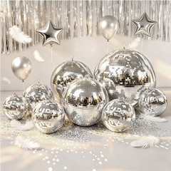 2/3 Pcs Mirror Glass Disco Ball Large Home Party Club DJ Dance Stage Lighting