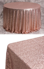 Rose Gold Glitter Sequin Tablecloth Wedding Engagement Reception Party Decor