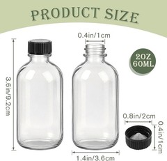 Showvigor 12 Pack 2oz Clear Glass Shot Bottles with Caps and…