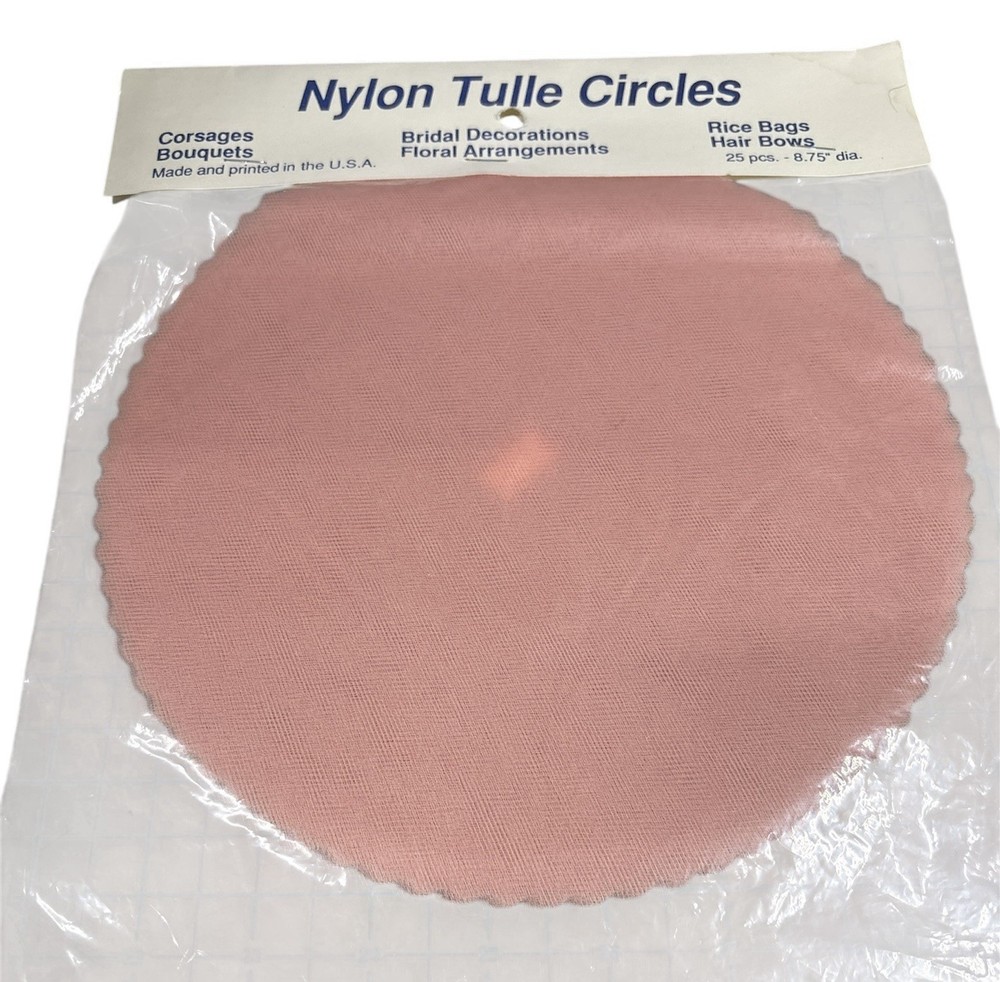 100 pcs 9″ Scalloped Nylon Tulle CIRCLES for Wedding Baby Party Favors Peach