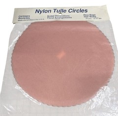 100 pcs 9″ Scalloped Nylon Tulle CIRCLES for Wedding Baby Party Favors Peach