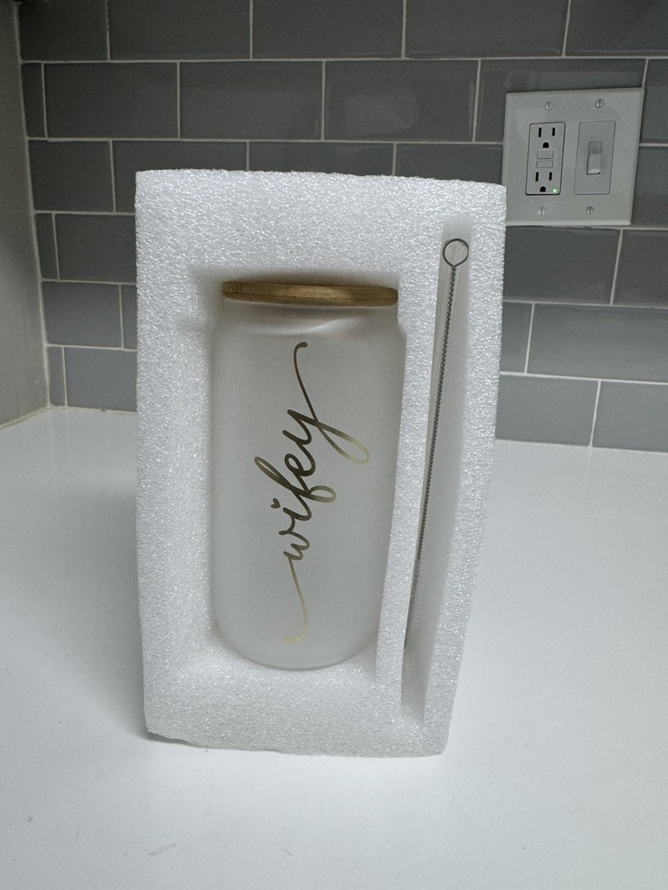 Coffee/Water Tumbler Glass Cup With Glass Straw » Wifey»