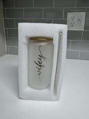 Coffee/Water Tumbler Glass Cup With Glass Straw » Wifey»