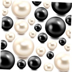 150Piece Floating NO Hole Pearls Beads for Vases – Faux – White + Black