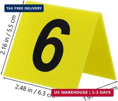 Luxshiny 10 Pack Acrylic Tent Table Numbers, 1-10 Double-Sided Numbered Table Si