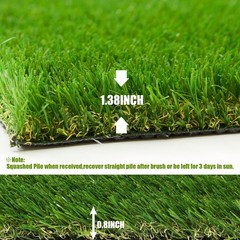 Heyroll Artificial Grass Thick Turf Rug 4 ft x 6 ft, 35MM Outdoor Indoor Fake…