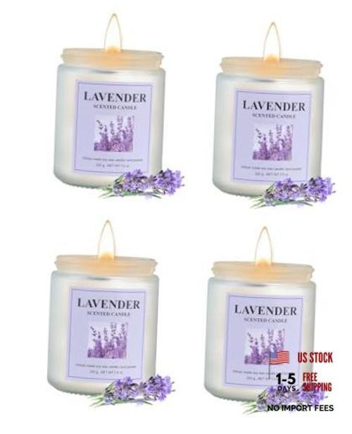 4 Pack Candle Set, 30 oz 200 Hour Home Aromatherapy Jar Candles, Long Lavender