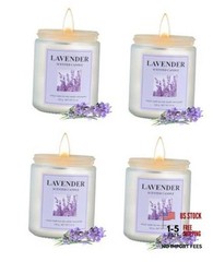 4 Pack Candle Set, 30 oz 200 Hour Home Aromatherapy Jar Candles, Long Lavender