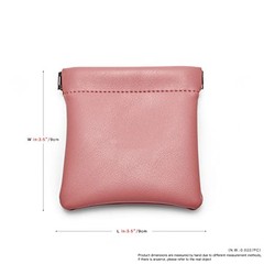 PU Leather Jewelry Travel Bag Leather Jewelry Pouch 3.54″x3.54″ Pink