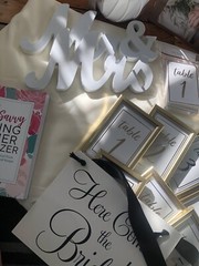 Gold Wedding Table Decorations (Table Numbers, Signage, Tablecloth & more!)