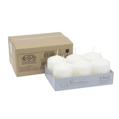 Stonebriar Unscented White Tall Pillar Candles 35 Hour Burning Candle Pillars