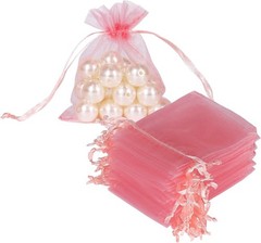 100pcs White Organza Jewelry Bags Drawstring 3 x 4 inch Little Mesh Gift Pouches