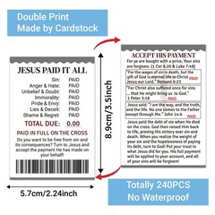 240pcs Jesus Paid It All Gospel Tracts Plan of 3.5 x 2.24 In, bright 2