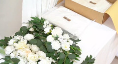 Artificial Wedding Arch Flower Kit with Chiffon Drapes Dusty Rose Champagne
