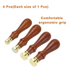 12/15/18/20mm Round Blank Wax Seal Stamp, 4 Pack Removable Brass Head