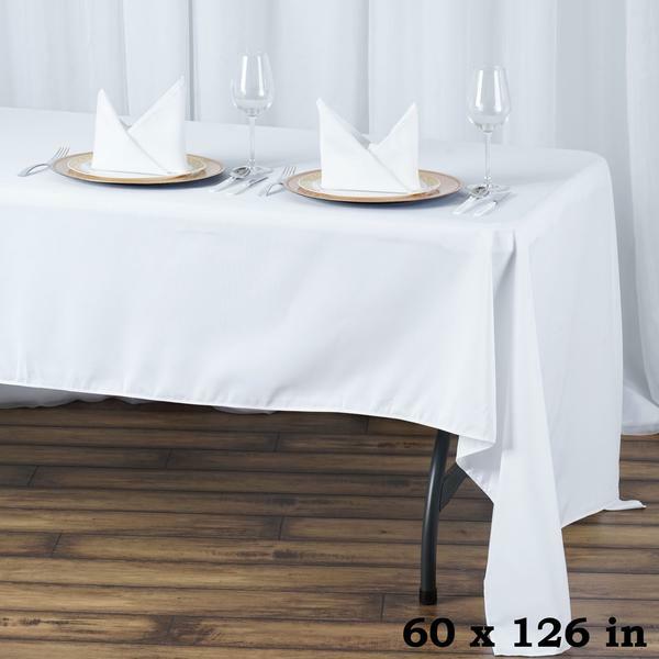 5 Seamless 126×60 inch Rectangular Polyester Tablecloths Banquet Event 3 COLORS