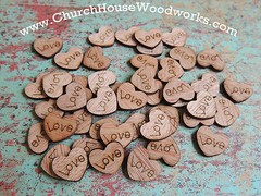 100 wooden love hearts rustic wedding table confetti, invitations USA