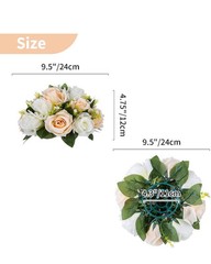 Pcs of 10 Fake Flower Ball Arrangement Bouquet,15 Heads Plastic Roses Peach