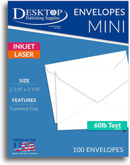 White Florist Size Envelopes – 100 Pack (2 3/8″ x 3 5/8″)