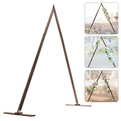 Wood Triangle Wedding Backdrop Arch 8.2ft x 6.9ft Rustic Floral Stand