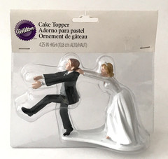 Wilton Wedding Cake Topper Figurine Humorous Reluctant Groom Comical 4.25″ H New