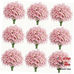 Babys Breath Artificial Flowers – Real Touch Fake Gypsophila for 120 PCS Pink