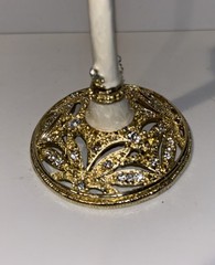 Wedding 2 Champagne Toasting Flutes Things Remembered Ivory Enamel Gold I0B