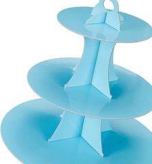 Sturdy 3-Tier Dessert Display Stand in Light Blue for Events, Holds 16 Cupcakes