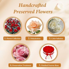 17 Forever Flowers Luxury Suede Box Preserved Roses Gift for Valentines Day US