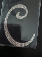 Monogram Cake Jewelry Rhinestone Silver ~C~ Cake Topper 3.5″ X 5” New Letter C