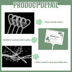 100 Pcs Heart-Shaped Plastic Floral Picks – Clear Card Holders for Floral Arrang