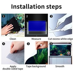 COMSUN 3 Pack Aquarium Background, 24×12 inches Polyester Aquarium Background…