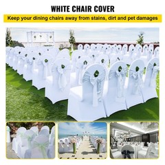 Uimoso 50PCS White Stretch Spandex Chair Covers for Events, Weddings, and Dining
