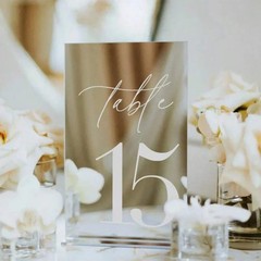 Gold Acrylic Wedding Table Numbers 1-25 with Stand Modern Decor Set Gold