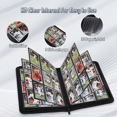 Arkeiliy 9 Pocket Trading Card Binder 540 Capacity Zip Closure – Premium Double