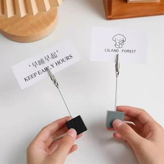 4Pcs Memo Clip Holders Stand with Alligator Clasp Pictures Card M, Black