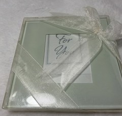 Set Of 2 – Forever Glass Photo Coasters 4 x 4 Inch NEW NIB