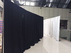 QUICK BACKDROP KIT 10 FT TALL x 10 FT – 50 FT WIDE PIPE WITH DRAPE(BLACK DRAPES)