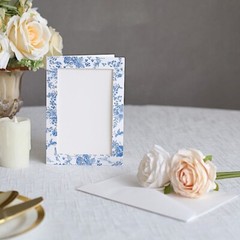 25 BLUE WHITE 7″ Paper Photo PICTURE FRAMES Cards Envelopes Favors Party Decor