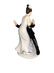 Porcelain Ceramic Wedding Cake Topper Bride Groom Funny Comical Reception Decor