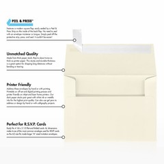 LUXPaper A2 Invitation Envelopes | Peel & Press | 4 One Size, Natural Linen