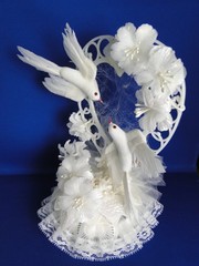 New Elegant Wedding or Anniversary Kissing Love Doves Cake topper #318